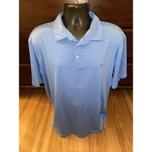 Vinyard Vines Shirt Mens Sz XXL Blue Striped On The Go Sankaty Performance Polo